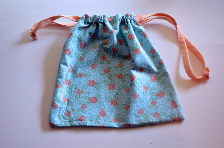 5 Minute Drawstring Bag Sewing Tutorial - On the Cutting Floor ...