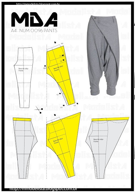 Women Pants PDF sewing pattern - Size S- XL- A4/A0