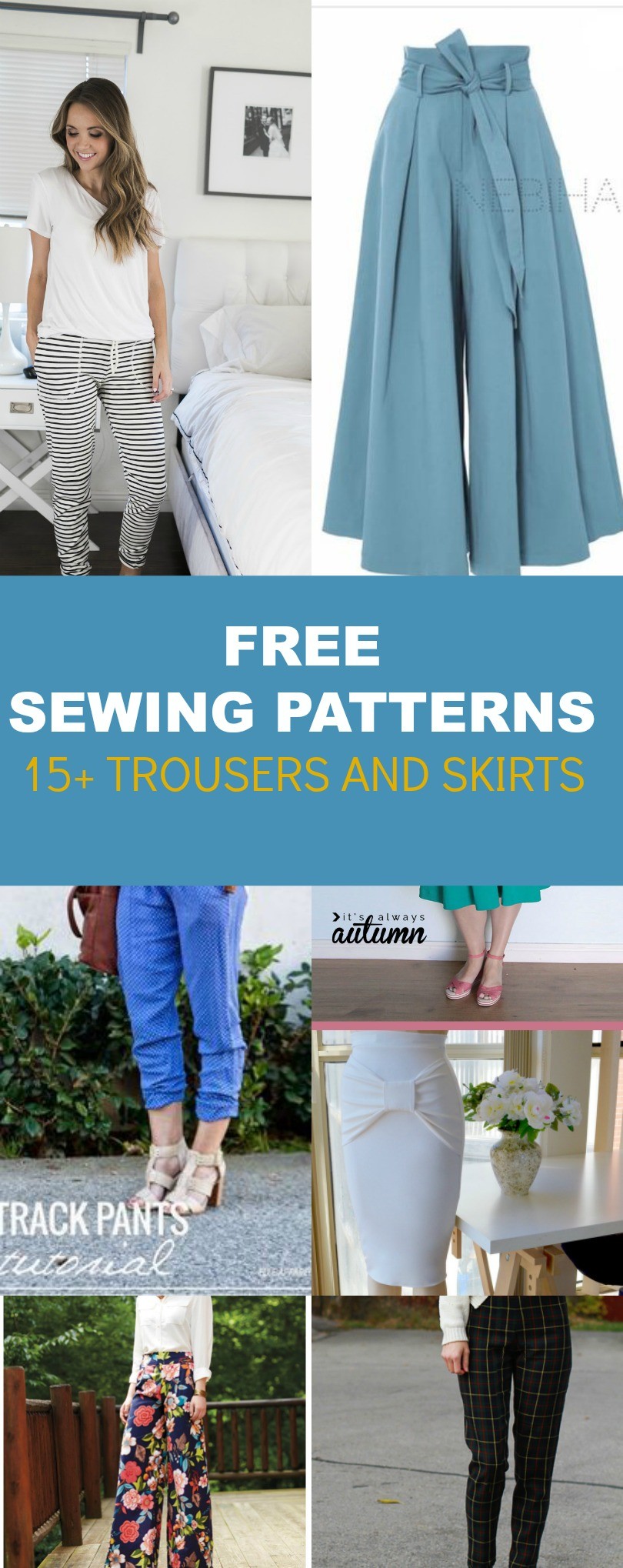 Knit pants with wide legs – Free sewing pattern download PDF