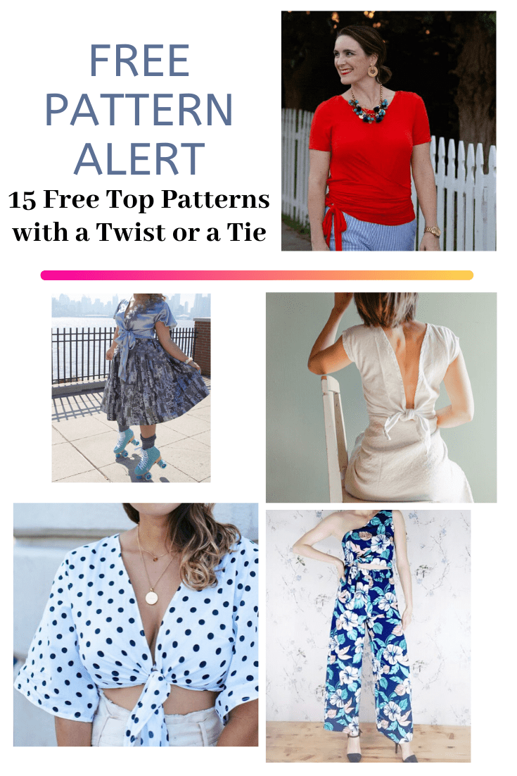 FREE PATTERN ALERT: 15 Free Top Patterns with a Twist or a Tie  On the  Cutting Floor: Printable pdf sewing patterns and tutorials for women