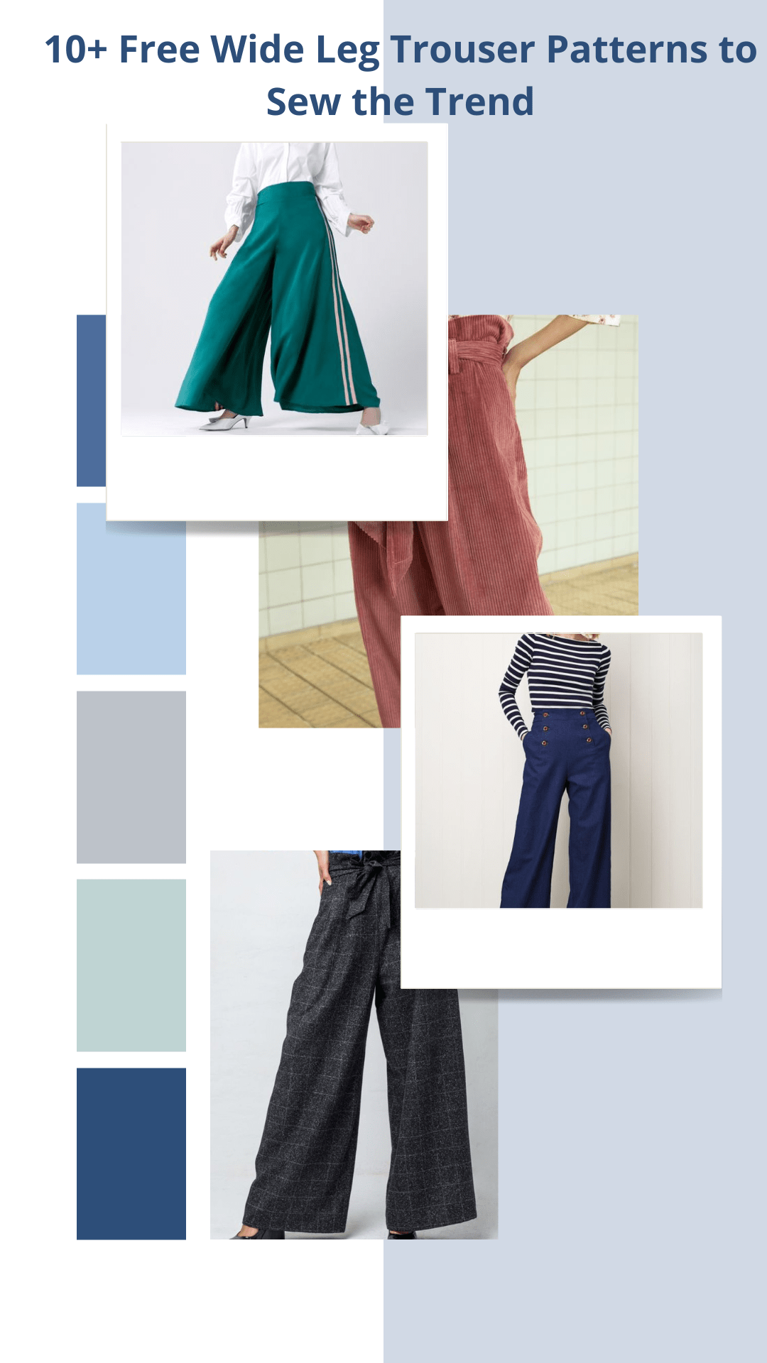 10+ Free Wide Leg Trouser Patterns to Sew the Trend  On the Cutting Floor:  Printable pdf sewing patterns and tutorials for women